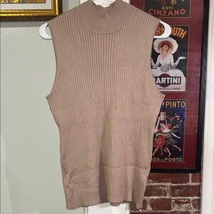 Madison Grey Ribbed Mock Neck Top - Dusty Mauve